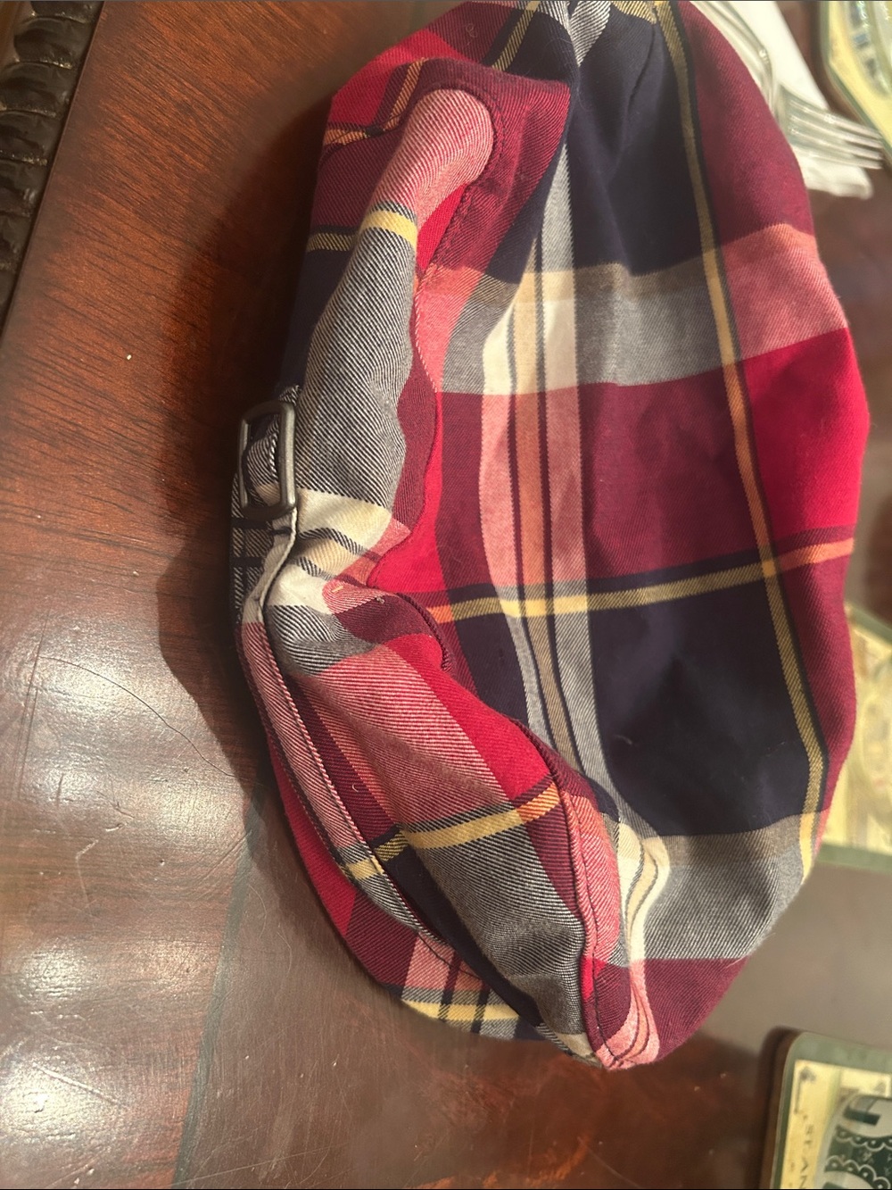 Janie and Jack Red Plaid Newsboy Hat